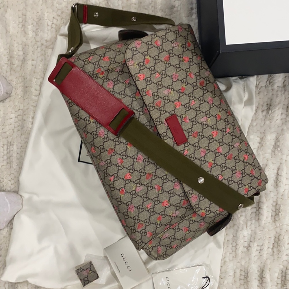 Gucci strawberry diaper bag